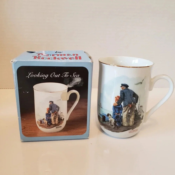 Vintage Norman Rockwell Set of 3 Porcelain Collectible Coffee cups. - Picture 4 of 7